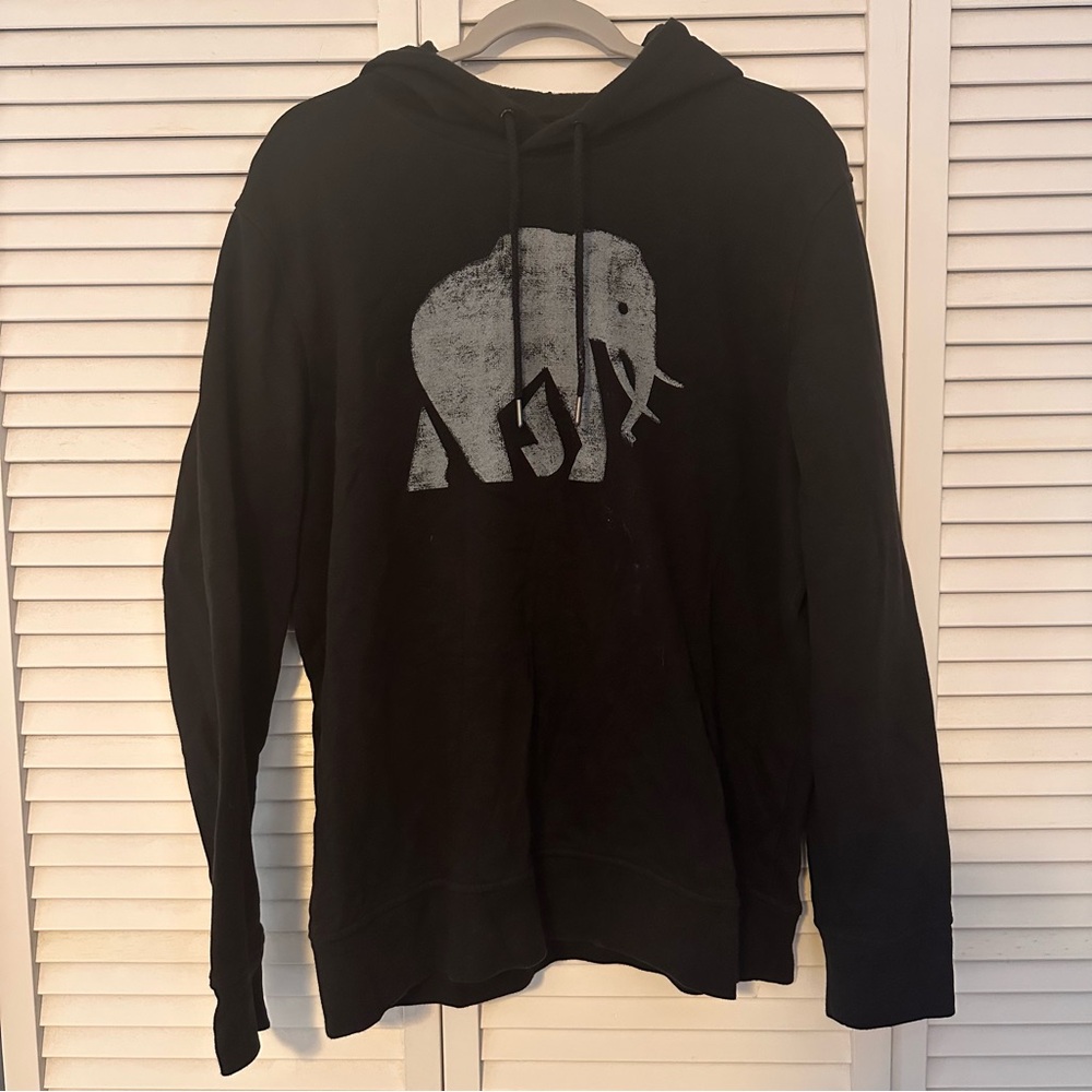 Banana Republic Black Men’s Hoodie with Elephant Graphic